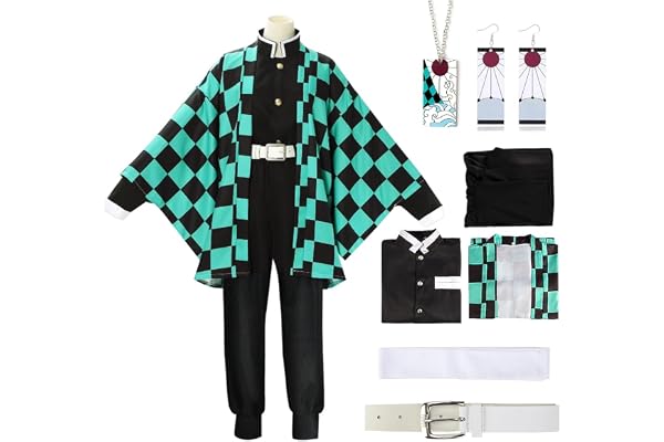 YYDSXK Cosplay Nezuko Tanjirou, Déguisement Kamado Nezuko Tanjirou Kochou Shinobu Mitsuri, Cadeau pour Enfants Adulte, Ensemble de Cape Kimono pour Carnaval Halloween