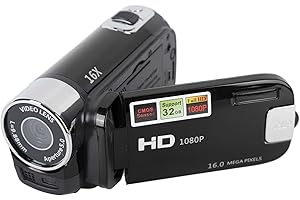 Yosoo Health Gear Handheld Video Camera Camcorder, 1080P 4K 48MP DV Camera 16x Digital Vlogging Video Camera 2.7in TFT LCD Rotatable Screen (Black)