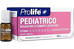 Prolife Pediatrico - Integratore di Fermenti Lattici con Bifidobatteri, 3 Miliardi di Fermenti per Dose, 10 Flaconcini da 8 ml, per Equilibrio Intestinale nei Bambini