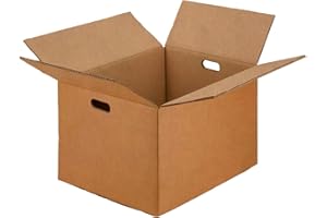 MAGAZZINI GM MagazziniGM, Scatole di Cartone Resistenti per Trasloco, Spedizioni e Imballaggi Sicuri, Scatole Avana Robuste e Riutilizzabili (1pz, 80 X 60 X 60 DoppiaOnda con Manico)