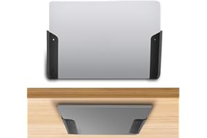 Penitue Laptop Halterung Unter Schreibtisch, Wand- Laptop Halter Unter Schreibtisch mit Klebstoff Schrauben Laptops Ablage mit Kratzfesten Pads für Geräte bis 3,2cm Dicke MacBook Tastaturen Tablets