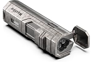 Maxfire Retro-Feuerzeug mit 3 Jet-Flammen, nachfüllbar, verstellbare Flamme mit Stanzer (ohne Gas) …