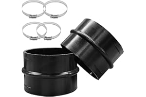BOUGPENG 2PCS Conector Redondo De 75MM Tubo De Canal Redondo Con 4 Abrazaderas Conector De Tubo Redondo Para Manguera De Calefacción Tubo Para Calentador Eberspacher Webasto Para Accesorios De Calefacción