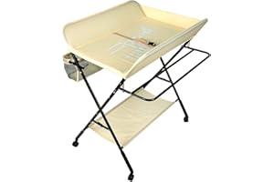 XUANYU Wickeltisch Klappbar, Höhenverstellbare Wickelkommode, Traglast bis 25 kg, Anwendbare Mütter Höhe: 145-175 cm (Gelb-schwarz)