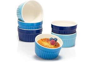 COM-FOUR® 6x Moules à soufflé - bols en céramique crème brûlée - moules allant au four - bol à dessert et moules à tarte