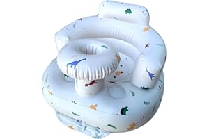 LITTLE BEAN Nadmuchiwane siedzisko dla dzieci w wieku 4-24 miesięcy, zintegrowana pompka powietrza, podparcie pleców dla dzieci, sofa, krzesło dla małych dzieci do nauki siedzenia, krzesło shower, siedzisko dla