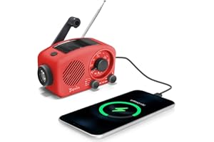 Topsics radio zewnętrzne z funkcją Bluetooth, SW/AM/FM z akumulatorem 2000 mAh, małe sytuacje awaryjne, na kemping z latarką, obsługa karty TF / AUX / USB (z kartą TF 1 GB)