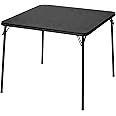 Standard Bridge Card Game Table With Folding Legs In Square Black Design
