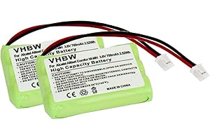 vhbw 2X NiMH Batterie 700mAh (3.6V) pour Votre babyphone écoute-bébé babytalker Motorola MBP30 remplace TFL3X44AAA650-CD77-01B, 525734-001