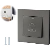 16A 220-250V Waterproof Outdoor Bell Switch Tempered Grey | With recessed screw press button, flame retardant, quick screw as