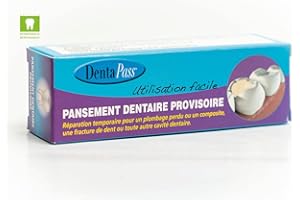 DENTAPASS Pansement Dentaire | Pansement dentaire provisoire | Reboucher une Carie, Amalgame, Trou dans une Dent | Rage de Dent | Qualité Professionnelle | Application Facile | Certifié CE | Entreprise FR