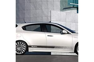 HENGYUESHANG Décoration De Décalque D'autocollant De Garniture De Corps De Bande De Voiture, pour Alfa Romeo 147156159166166 Giulietta Giulia GT Stelvio Mito Car Styling (Noir)