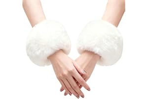 XIABYAYU Fell Pelz Armstulpen, 1 Paar Pulswärmer Damen, Pulswärmer, Fell Stulpen, Handgelenk Wärmer, Fellstulpen Geeignet Für Die Kombination Mit Jeder Damenbekleidung Im Winter