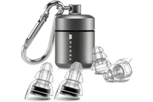 Mumba Bouchons d'Oreille Protection Auditive Professionnelle Bouchons d'Oreilles Réutilisables avec Étui Portable Idéal pour Avion Train Concerts Clubs Motos Tambours 2 Paires (Noir)