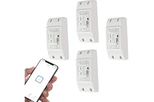 Bkiyougo Smart Switch, 10A Smart WiFi Wireless Light Switch, Universal DIY Module Works with Amazon Alexa & Google Home, Compatible with IFTTT, No Hub Required (4Pack)