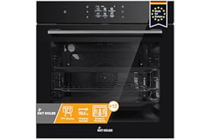 KKT KOLBE Einbaubackofen 60cm | Soft-Close Tür TFT-Touch-Display 72L schwarz Glas Edelstahl | Pizzafunktion Grill Umluft Heißluft | Timer Katalyse Teleskopvollauszüge Wärmeschutzverglasung | EB8017TFT