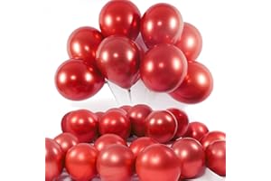 NELOTAOR Red Balloons, 50 Pcs 12 Inch Red Latex Balloons for Birthday Decorations, Baby Shower, Christmas Party Balloons, Red Party Decorations