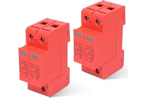 Agatige 2 Pezzi Dispositivi di Protezione Contro Le sovratensioni, 2P 40KA DC Fotovoltaico Protettore Flash Arrester con Segnale remoto per Proteggere Il Sistema di Alimentazione (DC 1000V)