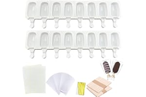 MINO PLUS Grands Moules à Glace en Silicone,glace maison,Popsicle Moule Sans BPA,en silicone réutilisables pour crème glacée maison,Contient 100 bâtons, 100 sacs, 100 rubans d'emballage et 100 autocollants (B)