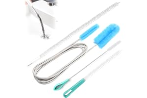 NVGVUP 4 spiralne szczotki do czyszczenia odpływów, z podwójną głowicą, pałeczki do czyszczenia odpływów, szczotka do czyszczenia akwarium, elastyczna szczotka do odpływu, do rur kuchennych,