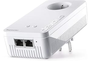 devolo Repeater WiFi+ 5 (ac) : Amplificateur WiFi, prise intégrée, Internet rapide avec WiFi bi-bande, compatible toutes box internet, 1200 Mbits, 2 ports Ethernet, Access Point, prise française