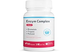 ‎FAVEUM Enzym Komplex Classic - Mit Bromelain Ananas Enzym hochdosiert + Trypsin + Rutosid - Monatspackung mit 60 Enzyme Kapseln - Traditionelle systemische Enzym-Kombination