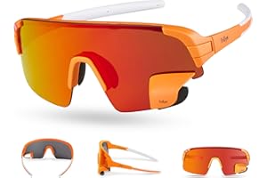 TriEye Eyewear Cycling Glasses with Integrated Rearview Mirror for Men & Women - UV 400 - Left Side Mirror Cycling Glasses