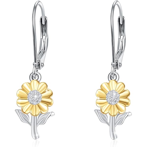 VONALA Orecchini A Cerchio Girasole In Argento Sterling 925 - Piccoli E Ipoallergenici - Regalo Per Donne E Ragazze