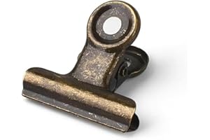 Coideal Pince Bulldog Bronze 22mm, 30 Pièces Pince Document Metal Petite Pince à Dessin Clip, Pince à Papier Métal pour Photo, Document, Bureau