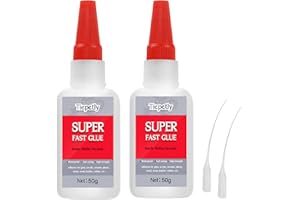 TIEPETLY Super Colla 100g, per Plastica Forte Professionale, Liquida Trasparente, Istantaneo, Adesivo per Legno, Vetro, Ceramica, Metallo, Gomma, Bricolage