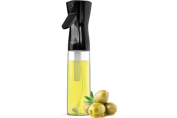 Pulvérisateur d'huile. Vaporisateur d'huile de cuisine 300 ml Distributeur d'huile Spray en flacon doseur d'huile olive vaporisateur d'huile et de vinaigre pour la cuisson (Black 1 pc)