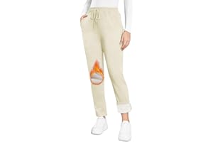 Pantaloni Tuta Donna Invernali in ​​Pile a Vita Alta Pantaloni Termici Donna Joggers con Tasche e Coulisse