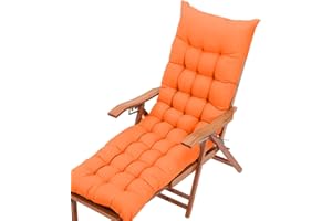 KYMMPL Durable Thick & Comfortable sun lounger cushion Garden Steamer Sunlounger Replacement Pad Outdoor & Indoor Sun Lounger Recliner Cushion Patio Furniture Cushion (Orange,100 * 45)