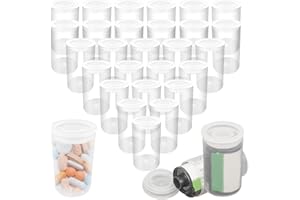 Sgehai 36pcs plastic film canisters,camera film cans,camera film cans,film container,reusable waterproof film jars for science activities (transparent)
