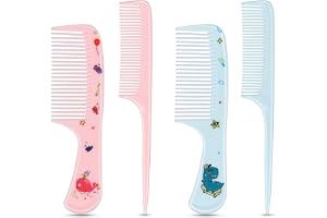 AYBUY Set med 4 bedårande barnkammar, Minikam med fina tänder & Råttsvans-kam, Söt hårkamset, Babyhårborste, Verktyg och till