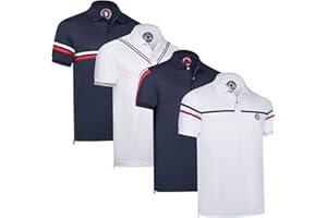 Albert Morris Polo Shirts pour Homme - Manches Courtes, Respirant, Séchage Rapide, Protection UV, Coupe Classique, Été Golf, Style Sportif Business Décontracté