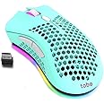 Tobo Lightweight Gaming Mouse, Honeycomb Design Rechargeable Wireless (Green)-(TD-597KM-01)