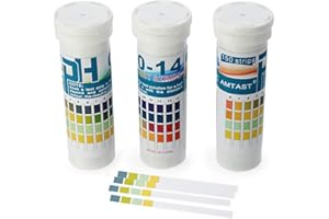 AMTAST 1500 pH Test Strips Universal pH Paper 0-14 Acid Alkaline pH Level Test, Total 1500 Strips per Box (150 Strips/Bottle, 10 Bottles/Box)