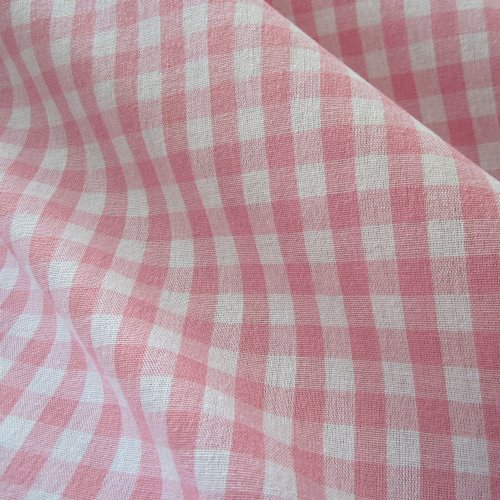 Stoff Meterware Bauernkaro rosa weiß Karo kariert Landhaus Gardine - 2