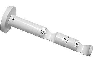 GARDINIA Soporte de doble combinación con placa de montaje de metal para barras de cortina, 2 pistas, Abierto, Todas las piezas de montaje incluidas, serie Chicago, diámetro 20 mm, Blanco