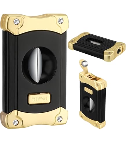 Mantello 3-Piece Cigar Gift Set - Includes Cigar Punch Keychain Guillotine Cigar Cutter V Cut Cigar Cutter Perfect Combo Of Cigar Accessories For Men Gift Ideas For Groomsmen Husband 15971 - View #9