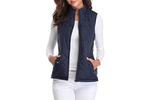 fuinloth Chaleco Mujer Acolchado Invierno Otoño Sin Mangas Chalecos Exteriores Sin Abrigo Ligero Con Cremallera