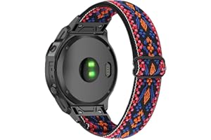Tyogeephy Elastyczne paski kompatybilne z Garmin Fenix 7S/7S pro/instinct 2S/Fenix 6S/Fenix 6S Pro/Fenix 5S Plus, miękki, regulowany, elastyczny pasek, sportowa bransoletka zastępcza do Fenix 7S