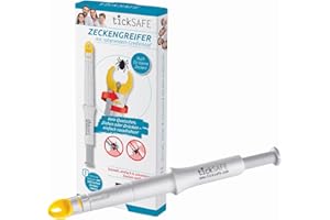 tickSAFE l'artiglio per zecche con Testa Rotante per l'uso sull'uomo | La Migliore Alternativa alle pinze per zecche: Basta Girare per estrarre Delicatamente la Zecca
