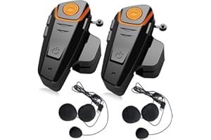 QSPORTPEAK 2 x BT-S2 Sistema de comunicación de intercomunicador para motocicleta, auriculares Bluetooth para motocicleta con micrófono, auriculares inalámbricos para casco para equitación / esquí - 2