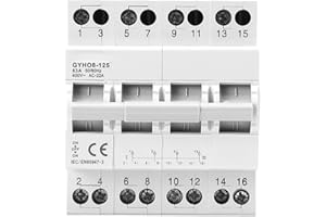 IGEYAPA Interruttore di Trasferimento Manuale ATS 4P 63A 415V Commutatore a 2 Posizioni per Alimentazione Duale, Guida DIN, Adatto per Uso Industriale e Domestico