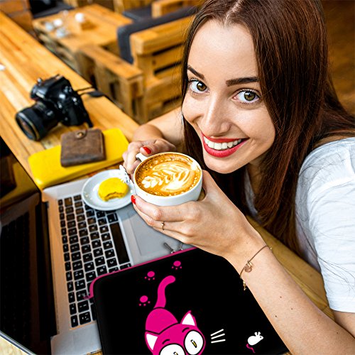 Kitty to Go LS141-13 Mouse Follower Designer Schutzhülle für Laptops und MacBooks mit einer Bildschirmdiagonale von 33,8 cm (13,3 Zoll) pink-schwarz - 4