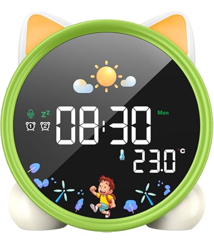 Despertador Niño IHALO Despertador Niu00f1o Con Luz Nocturna,Reloj
