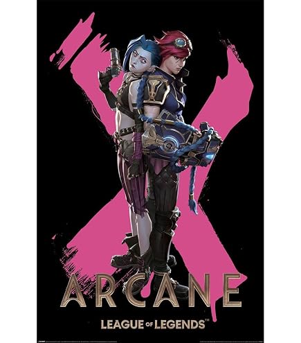 Poster Su Tela Arcane – Vi E Caitlyn, 30x45 Cm, Decorazione Per Cameretta E Ufficio