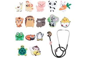 WEBEEDY 15 Stili Stetoscopio Charms Animali Carini Stetoscopio Charm Etichetta Divertenti Stetoscopi Personalizzati Decorazioni per Medico Infermiera Lavoratore Regalo di Laurea